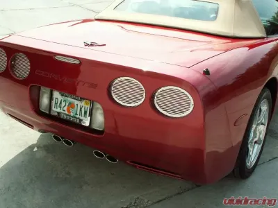 American Car Craft Taillight Grilles Polished Billet 4pc 5th Brake Light NOT Included Chevrolet Corvette 1997-2004 - ACC-032045
